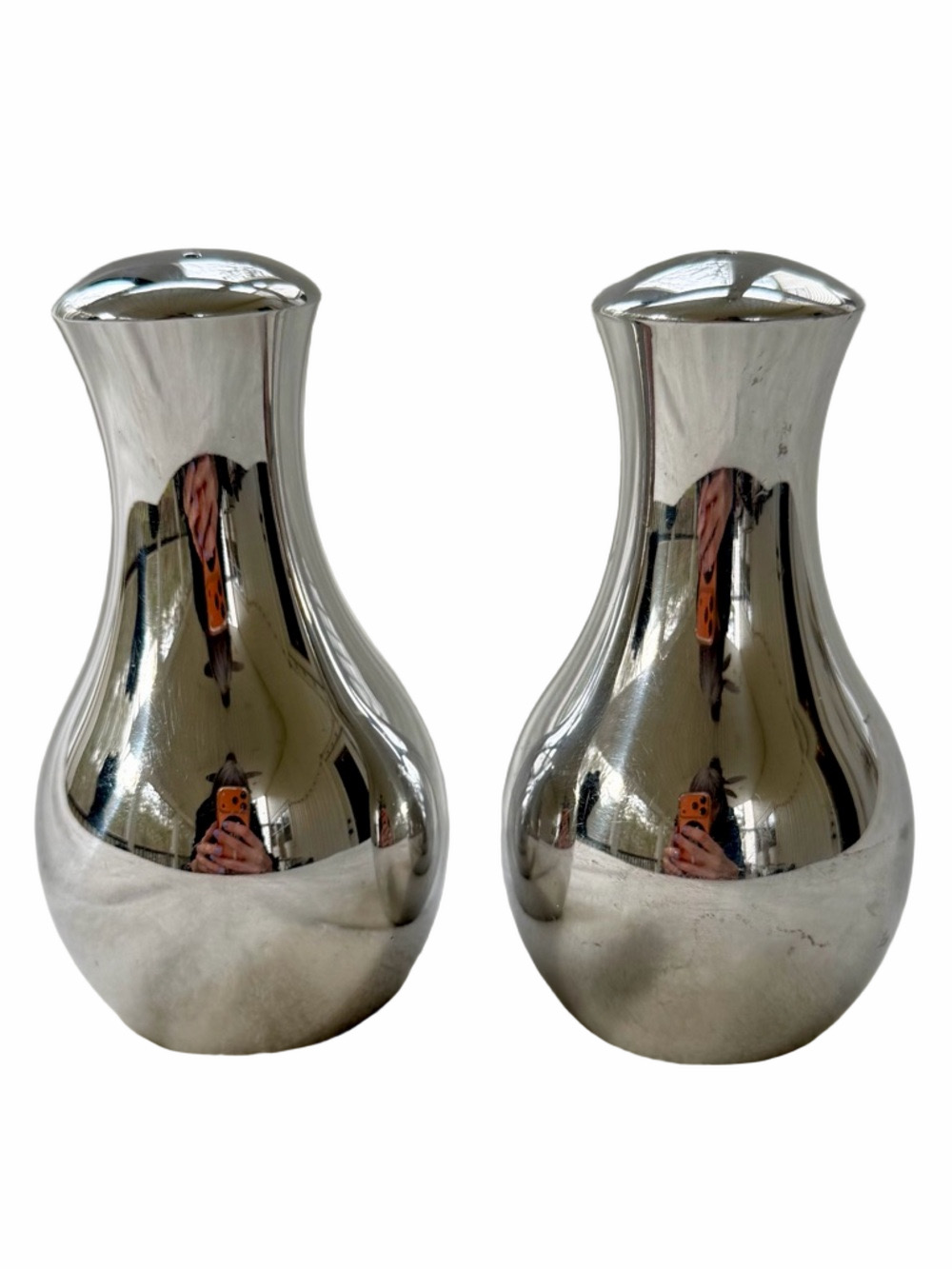 Rare Mid Century Nambe Salt Pepper Design Eva Zeisel Biomorphic Vintage